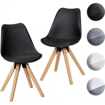 FINEBUY Set Sedie Scandinaviere in Legno e Plastica – 2 pezzi