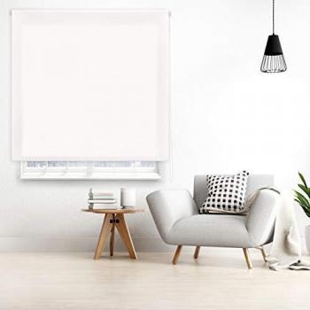 Blinddecor Ara - Store enrouleur translucide uni, blanc cassé, 120 x 250 cm