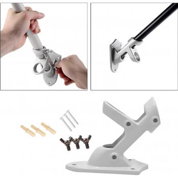 Soporte Pared‑Alumina para Bandera Titular con Asta Ajustable