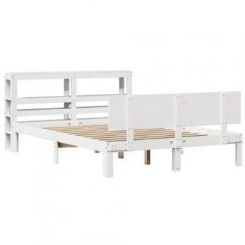 Bed Frame with Headboard 140x200 cm White vidaXL