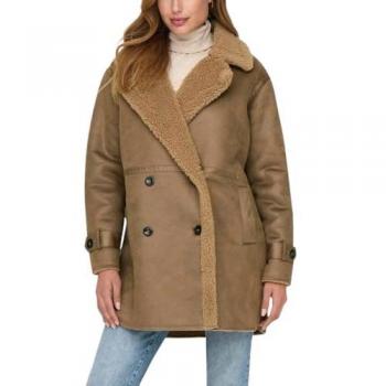 ONLY Fellmantel Ylva 15322402 Braun Regular Fit