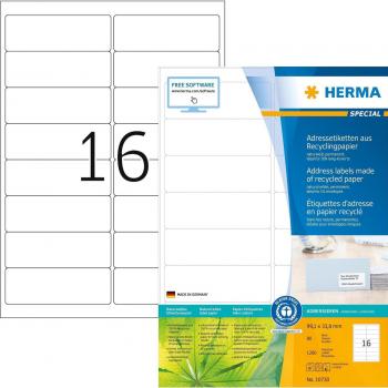 HERMA Etiketten 99,1x33,8mm naturweiß RC A4 VE=80 Blatt