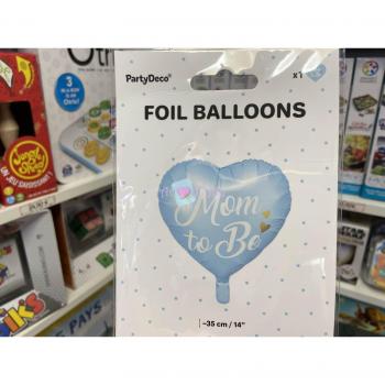 Partydeco Folienballon Mom to be Blau