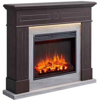 Balderia Leandros – Cheminée sur pied électrique 2000 W – Chêne foncé