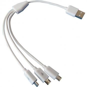 3-in-1 Micro USB Cable Set, 25CM (2PCS) - Power 3 Devices Simultaneously