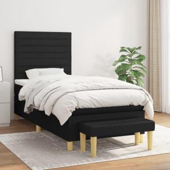Marco de cama de primavera con colchón negro 80x200 cm en tela