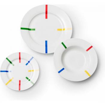 Benetton Set 12pc vajilla porcelana (4pcs plato llano + 4pcs plato hondo + 4pcs plato destre)