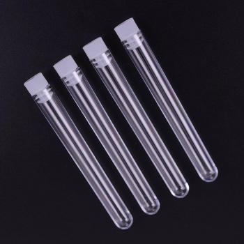 10PCS 12x100mm Lab Clear Plastic Test Tubes