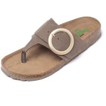 Sandalias Planas Yokono Mujer Piel Marrón 704