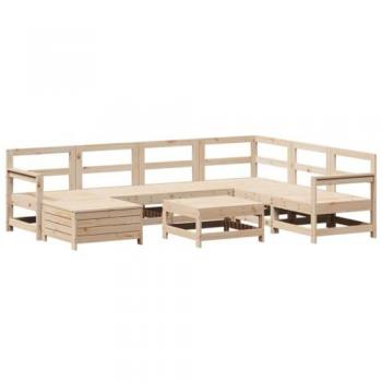 Set Divani da Giardino 8 pz in Legno Massello di Pino