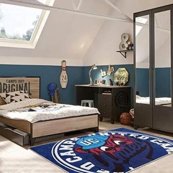 Tapis de camping pour enfants 80x120 cm rectangulaire avec bear bleu et chauffage par le sol