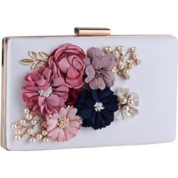 Luxury White Pink Pearl Handbag