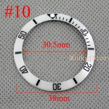 Báscula digital negra con bisel blanco de cerámica de 38mm para reloj de hombre
