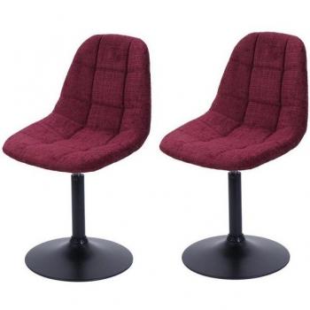 MCW A60‑C‑2 Esszimmer-Drehstuhl (2er‑Set) – Stahl & Chenille Bordeaux