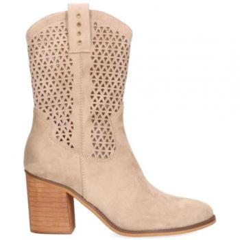 Bota Etika 31116 Taupe Tacón Medio para Mujer