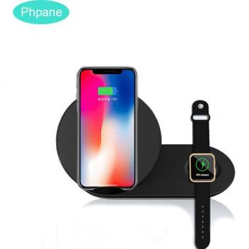 Duo Pad Cargador Inalámbrico Rápido para iPhone 11 y Samsung Galaxy Reloj