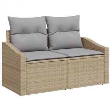 Polirattan lounge esterno beige 123x62x69 cm con cuscino – VidaXL