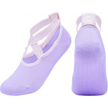 Calcetines de Fitness para Mujeres con Silicona y Diseño de Encaje