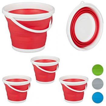 Panchina di Secchi 10L Pieghevoli – Colore Rosso, Uso Camper e Automobili
