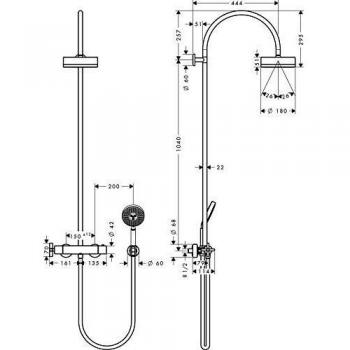 Showerpipe Axor Citterio 39670000 con controllo temperatura