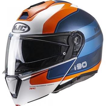 Casco HJC i90 Wasco Blu Arancione Taglia L con Visiera Ribaltabile