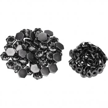 50 Hexagon Cap Rivets for Leather and Fabric