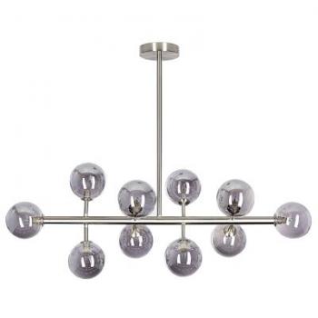 Lampe suspension Ramis métal argenté 10 lumières