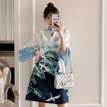 Vestido Cheongsam Vintage Moderno Mejorado Talla 4XL