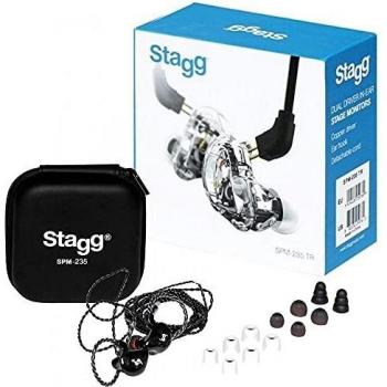 Stagg High-Resolution Sound-Isolating In-Ear Monitors Transparent