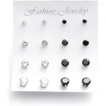 Aretes Punk Circonia 8Pares