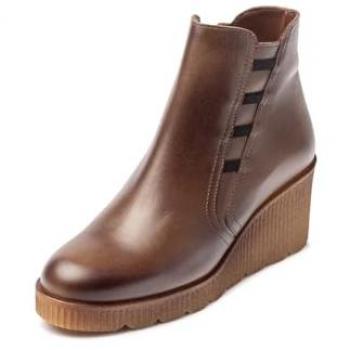 Yokono - Botines de cuña de mujer de piel