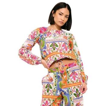 PixieGirl Petite Abstract Tile Print Top – Orange, Women's Size 8