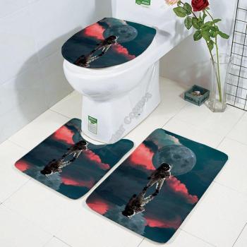 Galaxy Astronaut Toilet Cover and Bath Mat Set