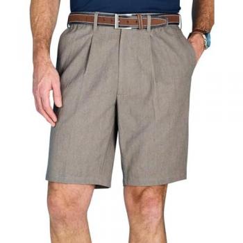 Elastic Waist Cotton-Linen Blend Shorts