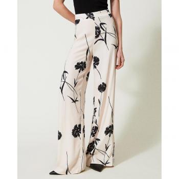Pantalones Palazzo Twinset en Crepé de Flores