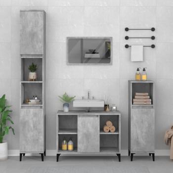VidaXL Waschbeckenunterschrank Betongrau 80x33x60 cm Holzwerkstoff