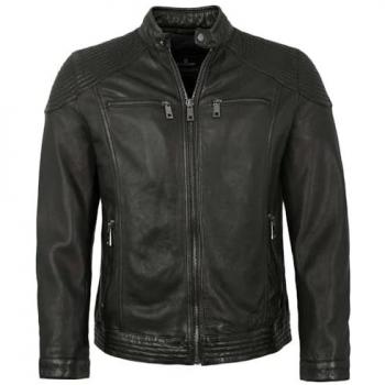 Milestone Lederjacke MSParker Herren Echtleder Lammnappa schwarz