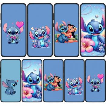 Capa Lilo & Stitch en Rosa y Azul para iPhone 15, 14, Xiaomi Redmi Note 13, 12, 11 Pro Max, X 8, 9 XR, Samsung Galaxy S24, S23, A05, OPPO A15 y Huawei