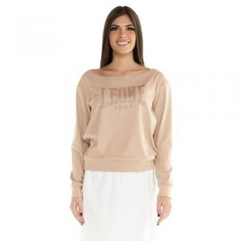 Felpa Leone 1947 Winter Chic rosa chiaro donna con collo rotondo - S