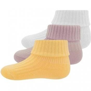 Ewers Calzini a Coste per Neonati – Tricolore (Giallo/Rosa/Blanco), Pack di 3
