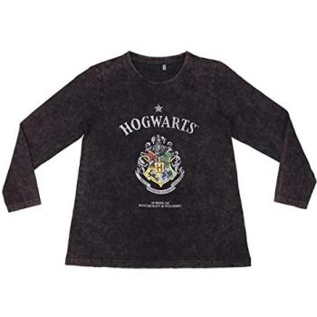 Camiseta de Manga Larga Harry Potter para Niño, Licencia Oficial, Color Gris, Talla 8 Años