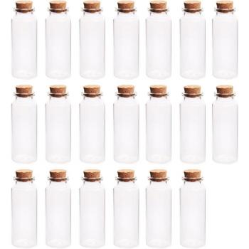 20pcs Transparent Glass Wishing Bottles 30x80MM 40ML with Cork Stoppers