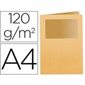 Subcarpeta cartulina Q-Connect DIN A4 naranja con ventana transparente 120 g