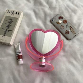 Cute Heart-Shaped Cosmetic Mirror with Double Sides