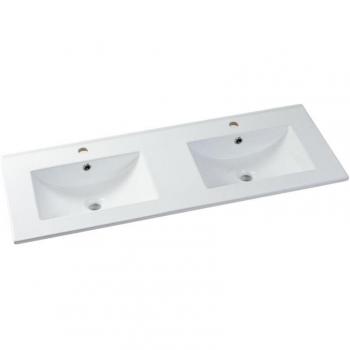 Lavabo in ceramica bianca incasso 122x46,5 cm Motiac