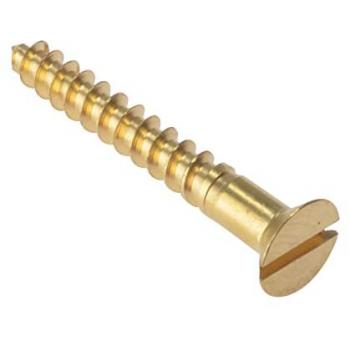 ForgeFix FORCSK1148B Wood Screw Slotted CSK Solid Brass 1.1/4in x 8 Box 200
