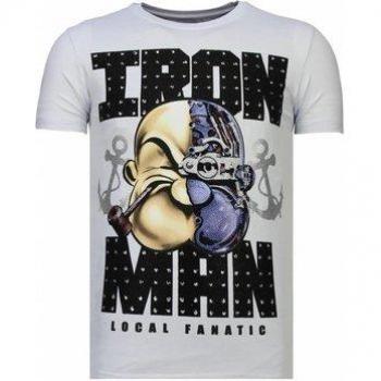 Local Fanatic T-shirt Iron Man Popeye met rhinestones