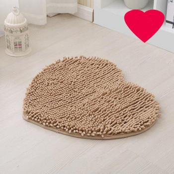 Chenille Heart-shaped Non-slip Bathroom Mat 50*60cm