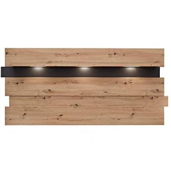 LED-Wandpanel Artisan Eiche Nr. 2 – Graphit, 202×93×26 cm