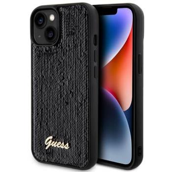 Cover Rigida Guess SEQUIN SCRIPT Nero per iPhone 15